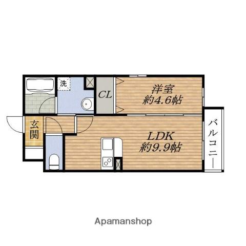 リーベ キシベ(1LDK/3階)の間取り写真