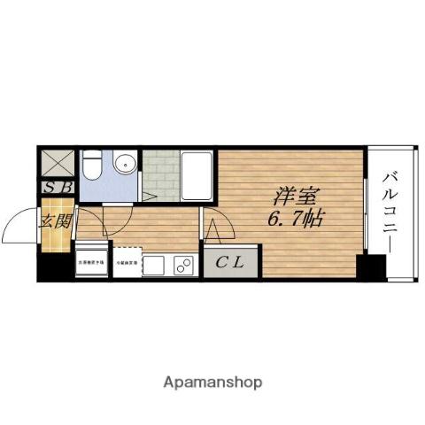 ADVANCE SHIN-OSAKA LASURE(1K/5階)の間取り写真