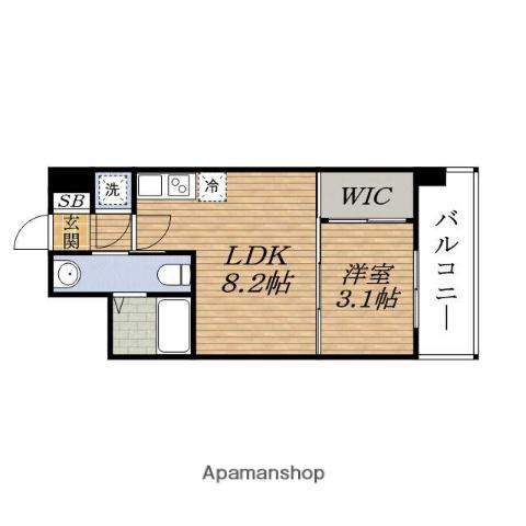 SERENITE 江坂ルフレ(1LDK/7階)の間取り写真