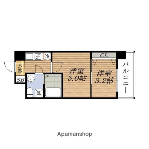 SERENITE 江坂ルフレ(2K/7階)の間取り写真