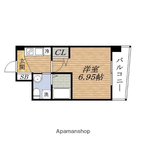 SERENITE 江坂ルフレ(1K/7階)の間取り写真