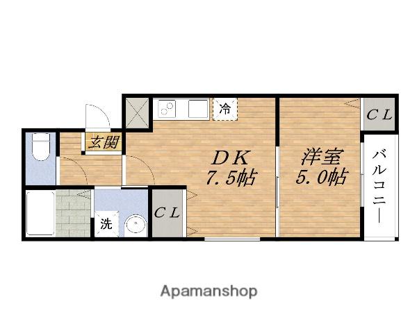 フジパレス淀川イースト(1DK/2階)の間取り写真