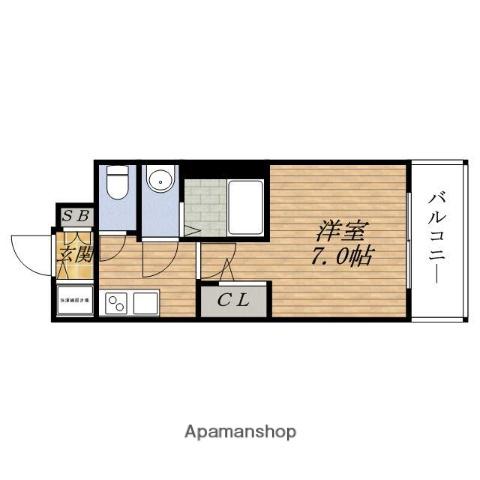 LA DOUCEUR新大阪旧S-RESIDENCE新大(1K/5階)の間取り写真