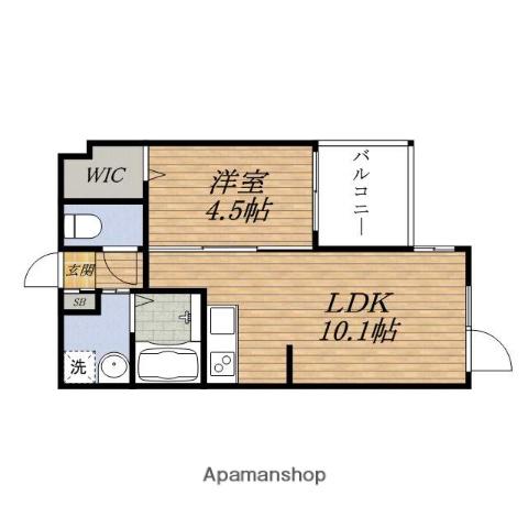 アーバングランデSUITA(1LDK/2階)の間取り写真