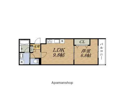 MAISON AIKAWA(1LDK/3階)の間取り写真