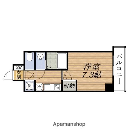 スペーシア江坂南金田(1K/10階)の間取り写真