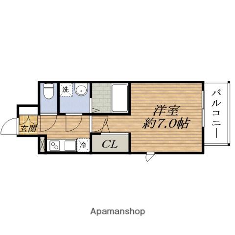 エスプレイス江坂RESIDENCE(1K/3階)の間取り写真