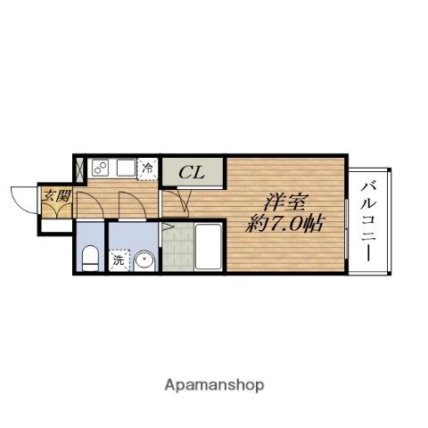 エスプレイス江坂RESIDENCE(1K/3階)の間取り写真
