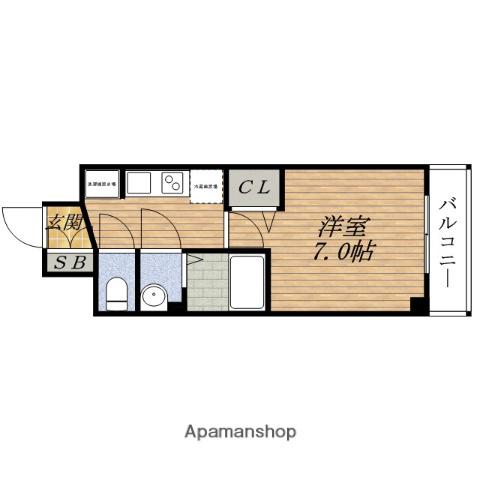PRESSANC新大阪イオリア(1K/3階)の間取り写真