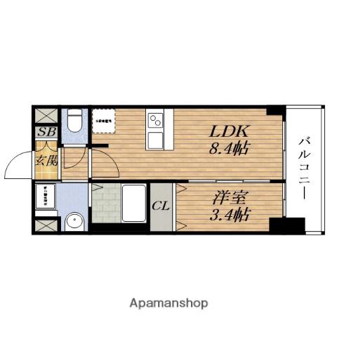 PRESSANCE新大阪ジェイズ(1LDK/5階)の間取り写真