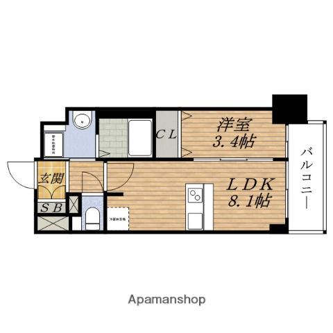 PRESSANCE新大阪ジェイズ(1LDK/3階)の間取り写真