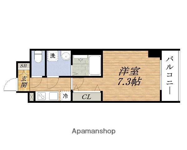 ファーストフィオーレ江坂グレイス(1K/4階)の間取り写真