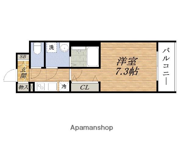 ファーストフィオーレESAKAGRACE(1K/4階)の間取り写真