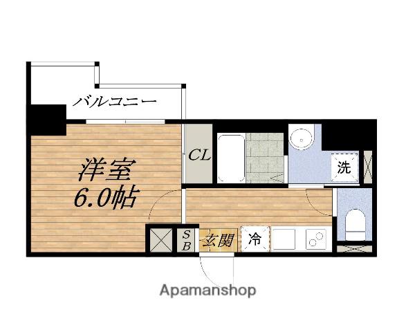 DIMUS SHIN-OSAKA(1K/6階)の間取り写真