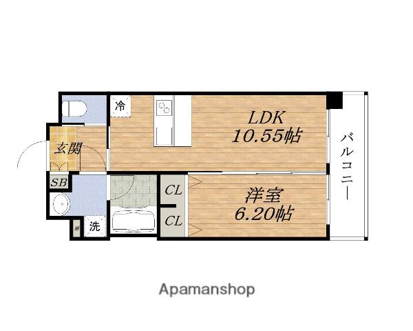 プレジオ豊中(1LDK/6階)の間取り写真