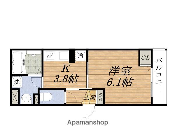 ウインザーパレス東淀川区菅原D-ROOM(1K/2階)の間取り写真