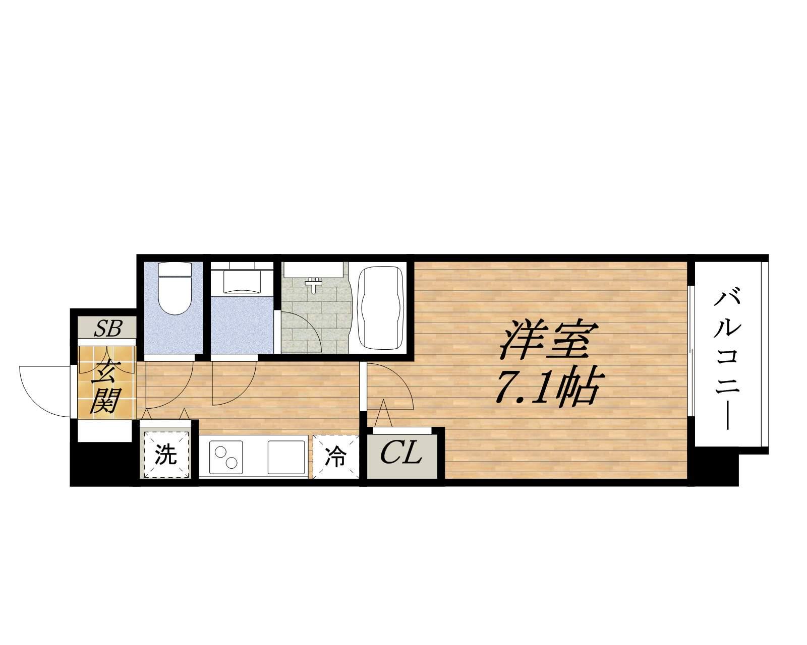 スプランディッド新大阪V(1K/5階)の間取り写真