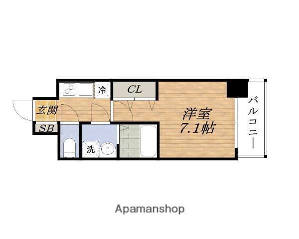 S-RESIDENCE MIKUNI ウエスト(1K/9階)の間取り写真