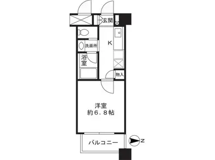 エスト茨木(1K/4階)の間取り写真