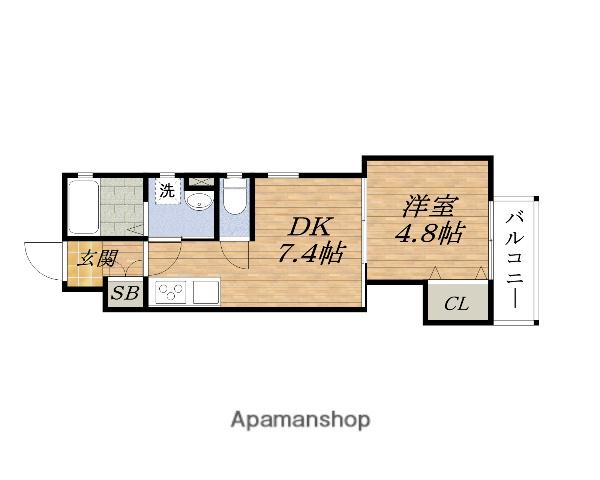 ラルーチェ庄内西町(1DK/1階)の間取り写真