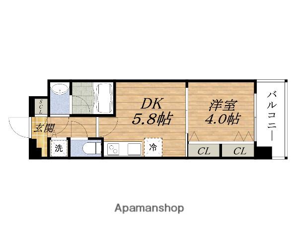 プレジオESAKA サウス(1DK/7階)の間取り写真