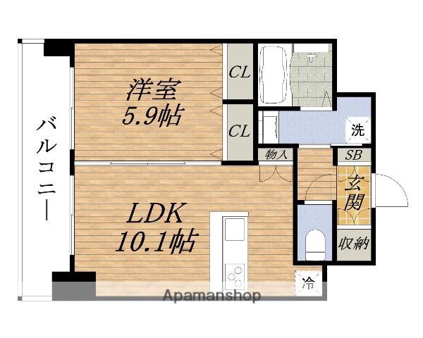 スプランディッドESAKAEKIMAE(1LDK/4階)の間取り写真