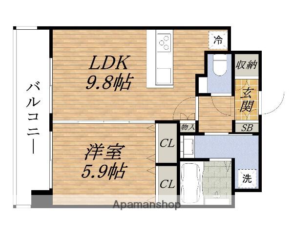 スプランディッドESAKAEKIMAE(1LDK/5階)の間取り写真