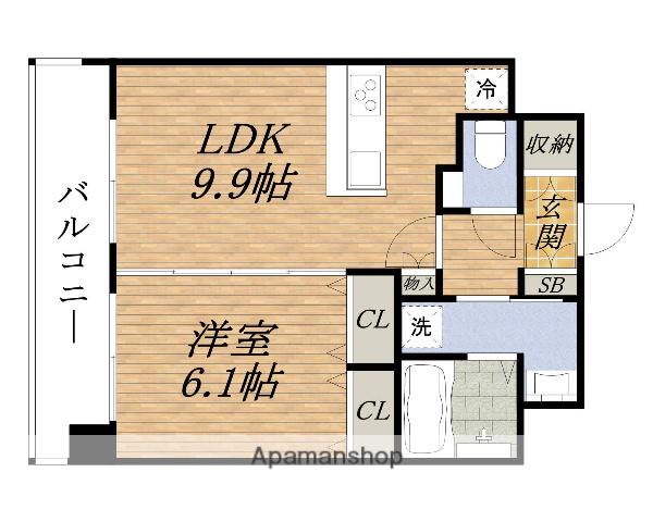 スプランディッドESAKAEKIMAE(1LDK/14階)の間取り写真
