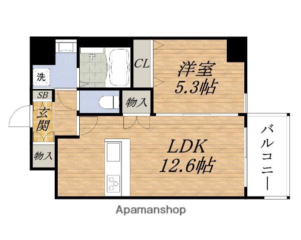 スプランディッドESAKAEKIMAE(1LDK/14階)の間取り写真