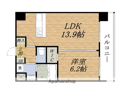 スプランディッド江坂駅前(1LDK/8階)の間取り写真