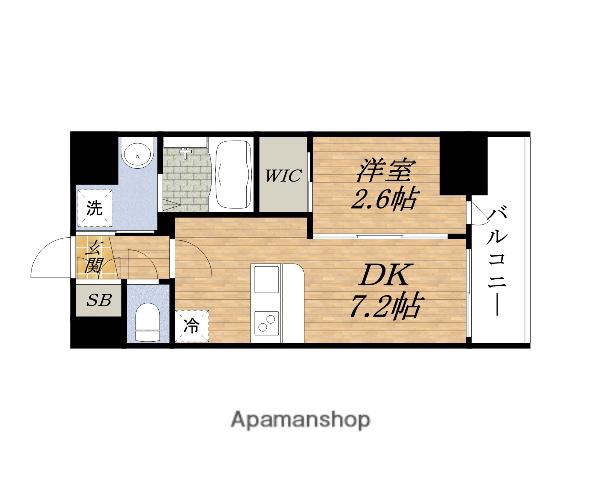 SERENITE江坂アリア(1DK/6階)の間取り写真