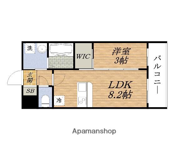 SERENITE江坂アリア(1LDK/2階)の間取り写真