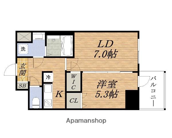 COMFORIA LIV新大阪ウエスト(2K/14階)の間取り写真