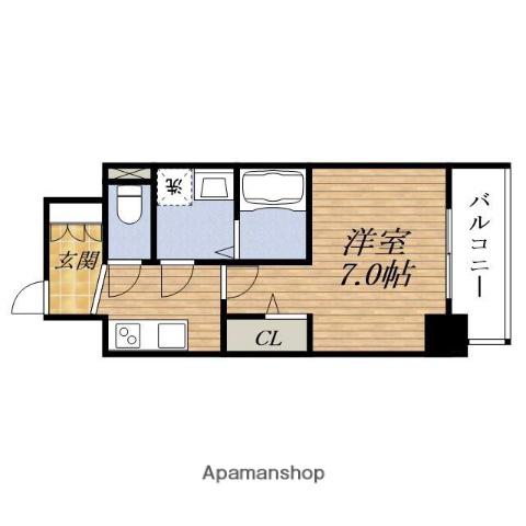 ADVANCE江坂東コンフィ(1K/6階)の間取り写真