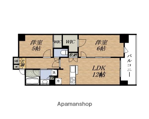 プレミスト エサカ(2LDK/4階)の間取り写真