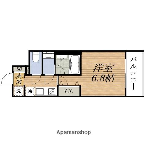 プレサンス神崎川ファインブレス旧スプランディッドⅥ(1K/6階)の間取り写真