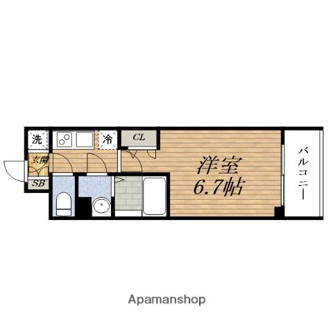 エスリードレジデンス大阪GRANDノースⅡ(1K/6階)の間取り写真