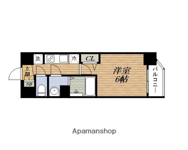 PRESSANCEBLOOM東三国(1K/6階)の間取り写真