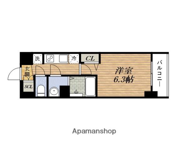 PRESSANCEBLOOM東三国(1K/6階)の間取り写真