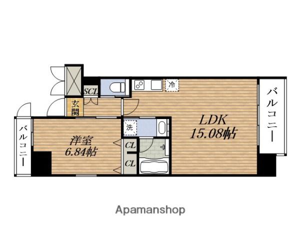 プレジオESAKA ROUGE(1LDK/4階)の間取り写真