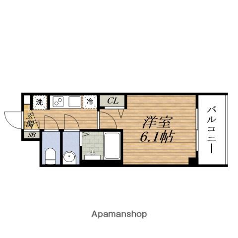 PRESSANCE東三国駅前グランクラス(1K/8階)の間取り写真