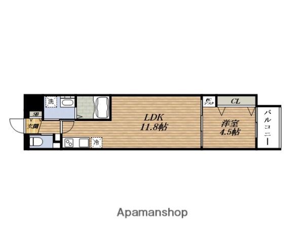 スプランディッドESAKA DUE(1LDK/4階)の間取り写真