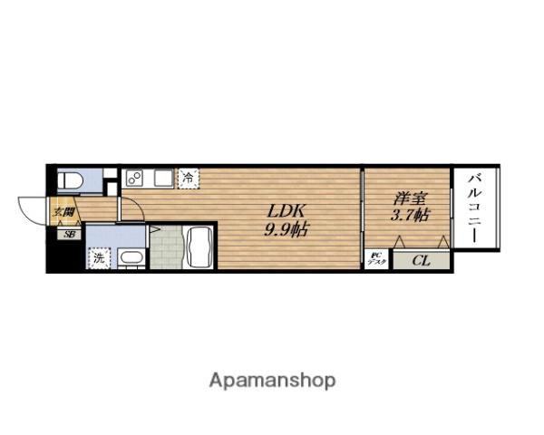 スプランディッドESAKA DUE(1LDK/4階)の間取り写真