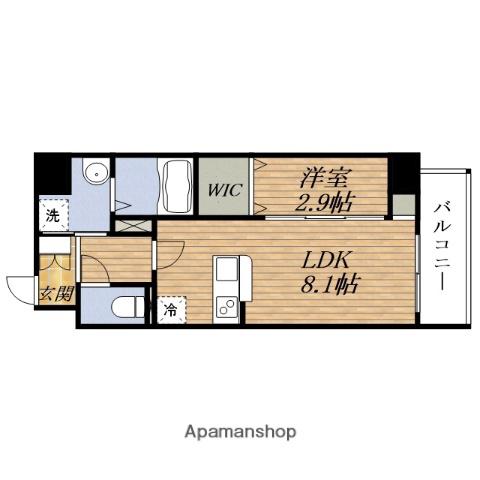 モダンパラッツォESAKAアクシア(1LDK/2階)の間取り写真