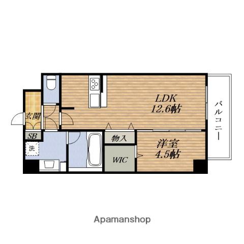サンセールESAKA(1LDK/4階)の間取り写真
