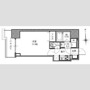 S-RESIDENCE谷町五丁目(1K/14階)の間取り写真