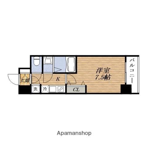アドバンスESAKAラシュレ(1K/13階)の間取り写真