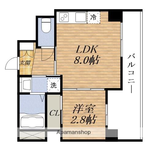 アドバンス江坂ラシュレ(1LDK/2階)の間取り写真