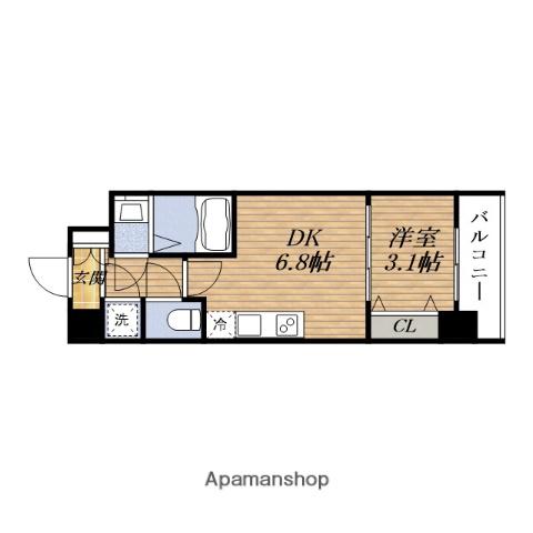 ADVANCE江坂ラシュレ(1DK/3階)の間取り写真