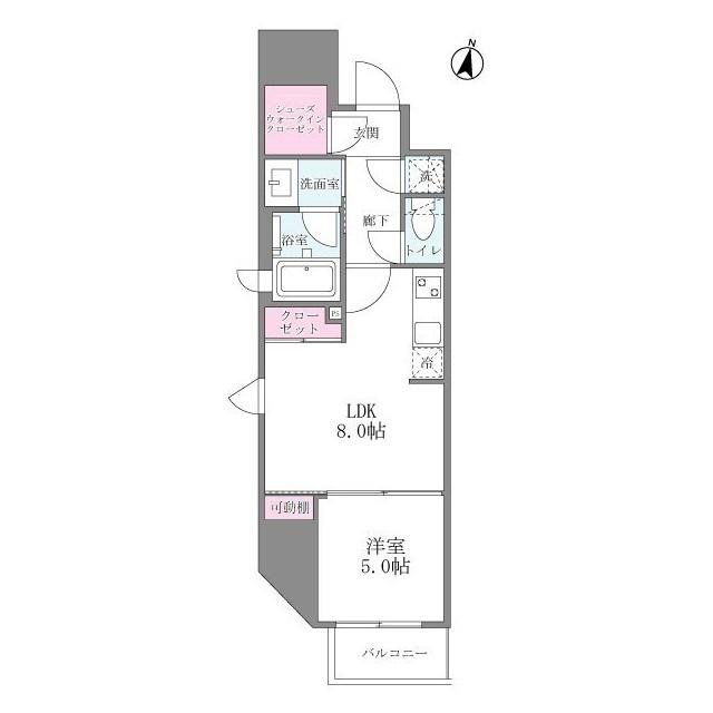 シーズンフラッツ梅田北(1LDK/5階)の間取り写真